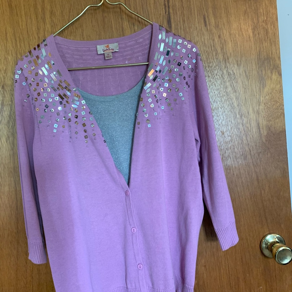 Quacker Factory 3/4 sleeve cardigan XS